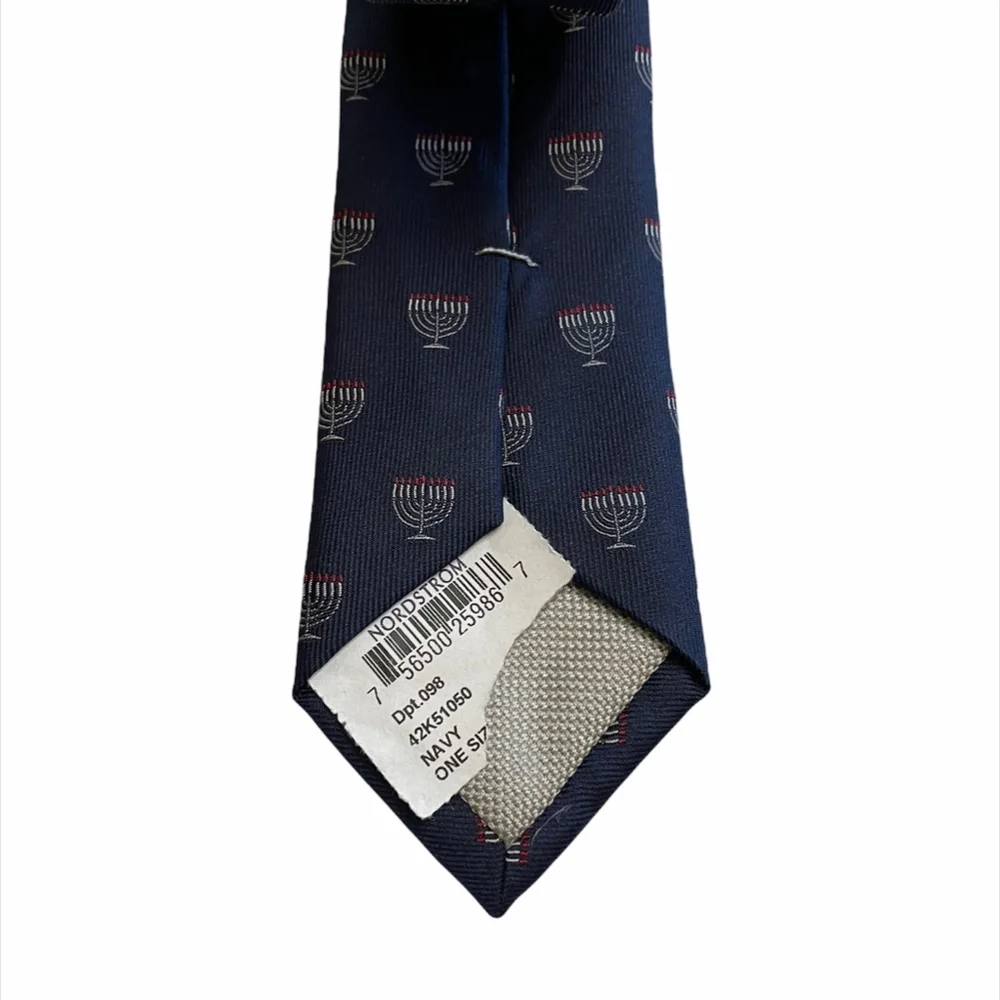 Boys Menorah Navy Blue Tie
